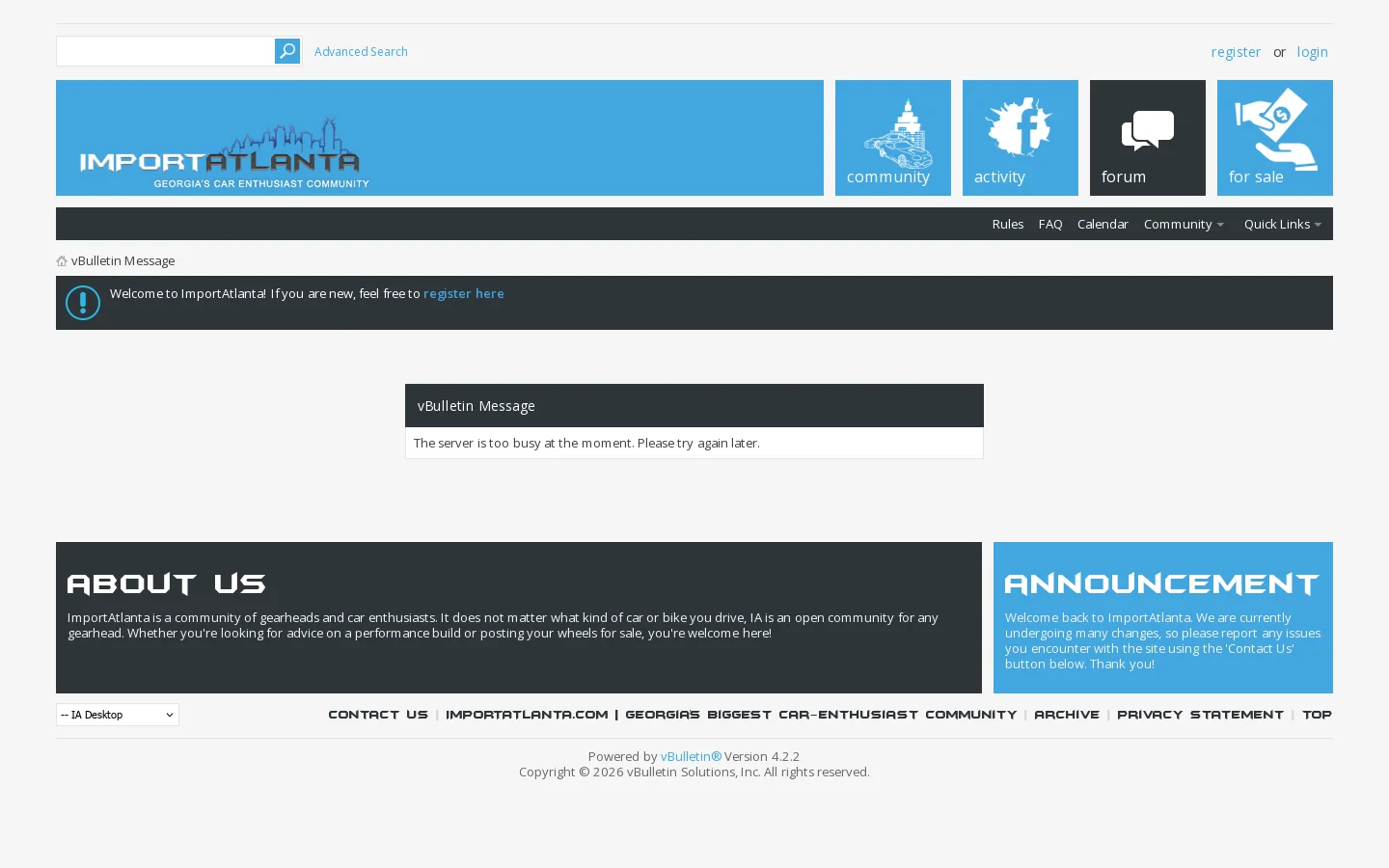 IMPORTATLANTA.COM Homepage screenshot