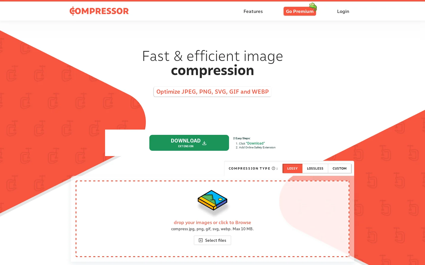 Compressor.io Homepage screenshot