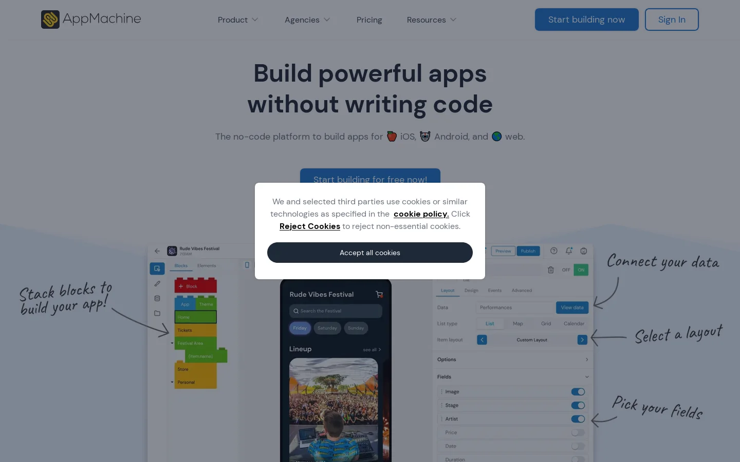 AppMachine Homepage screenshot