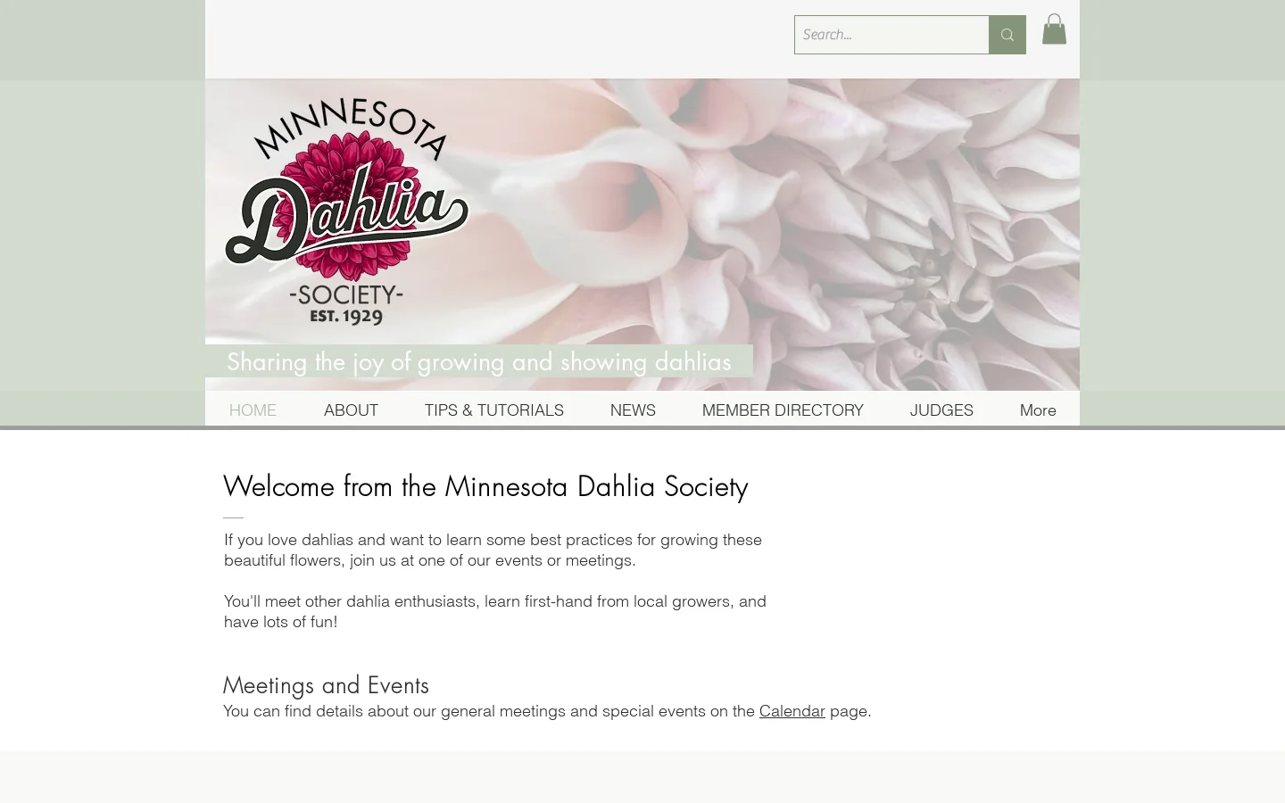 Minnesota Dahlia Society Homepage screenshot