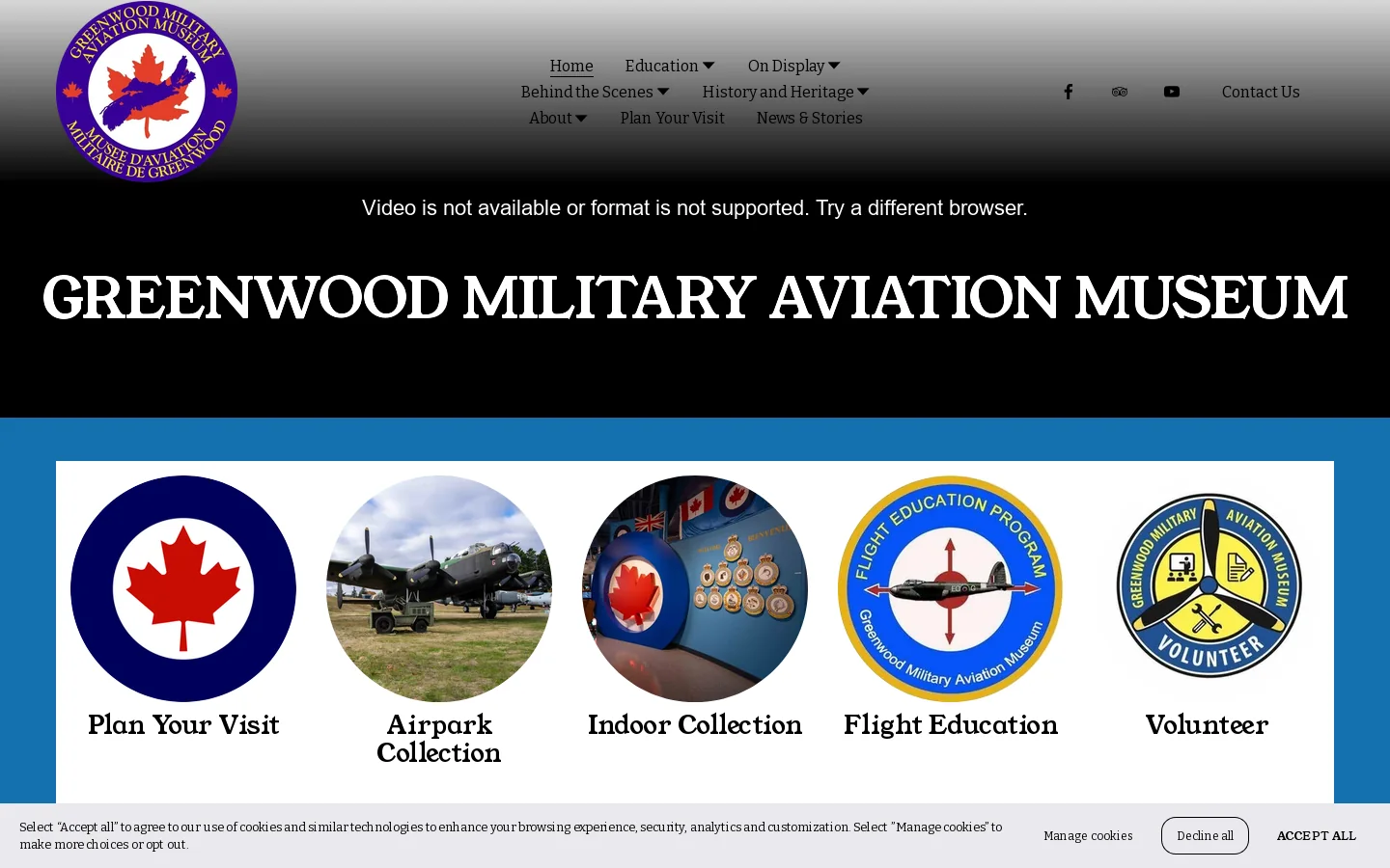 Greenwood Military Aviation Museum | Visit & Explore Today Homepage screenshot
