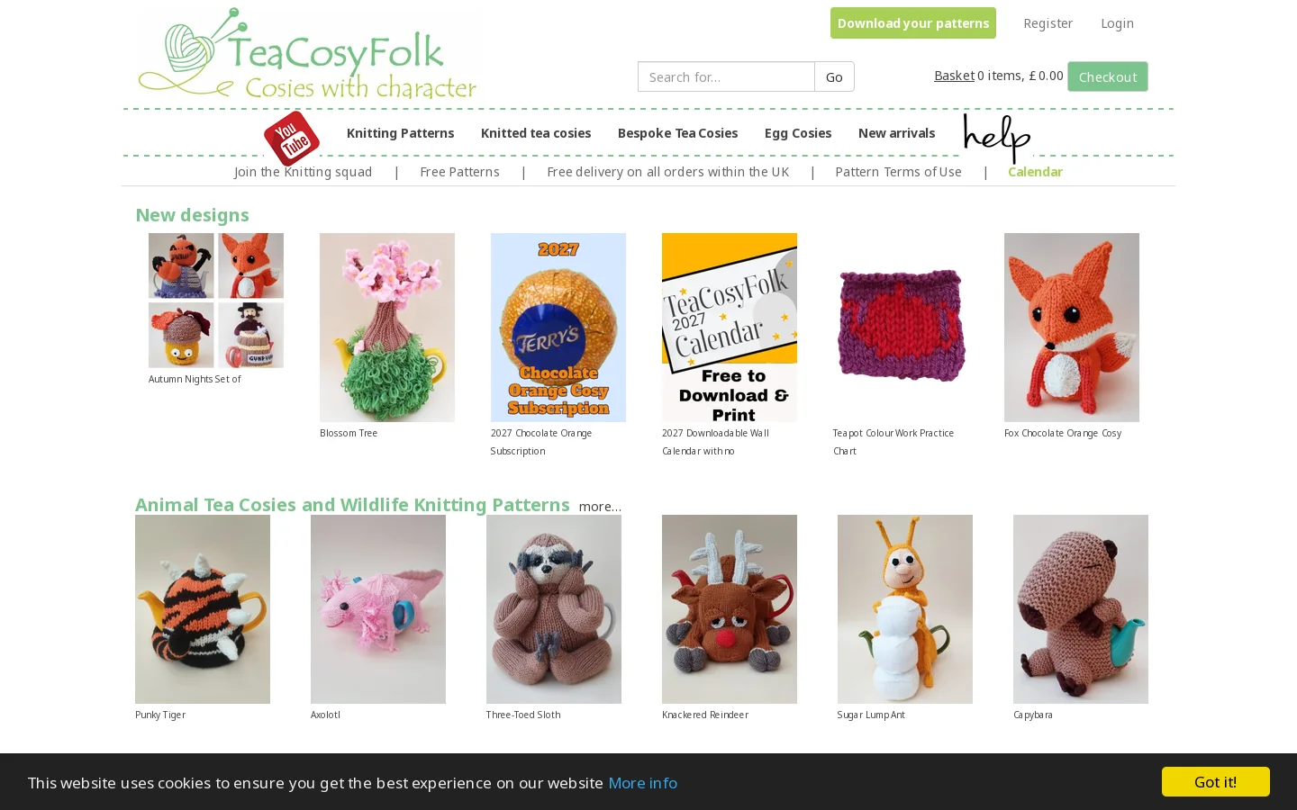 TeaCosyFolk Homepage screenshot
