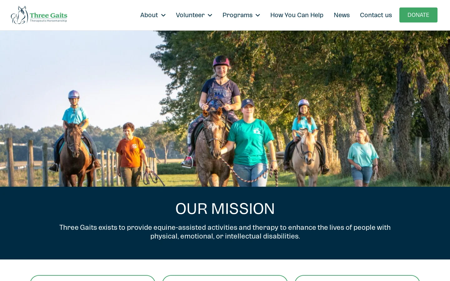 Three Gaits Stoughton WI Homepage screenshot