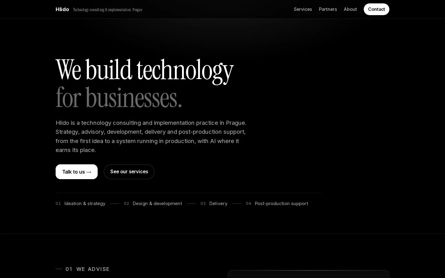 Hlido Homepage screenshot