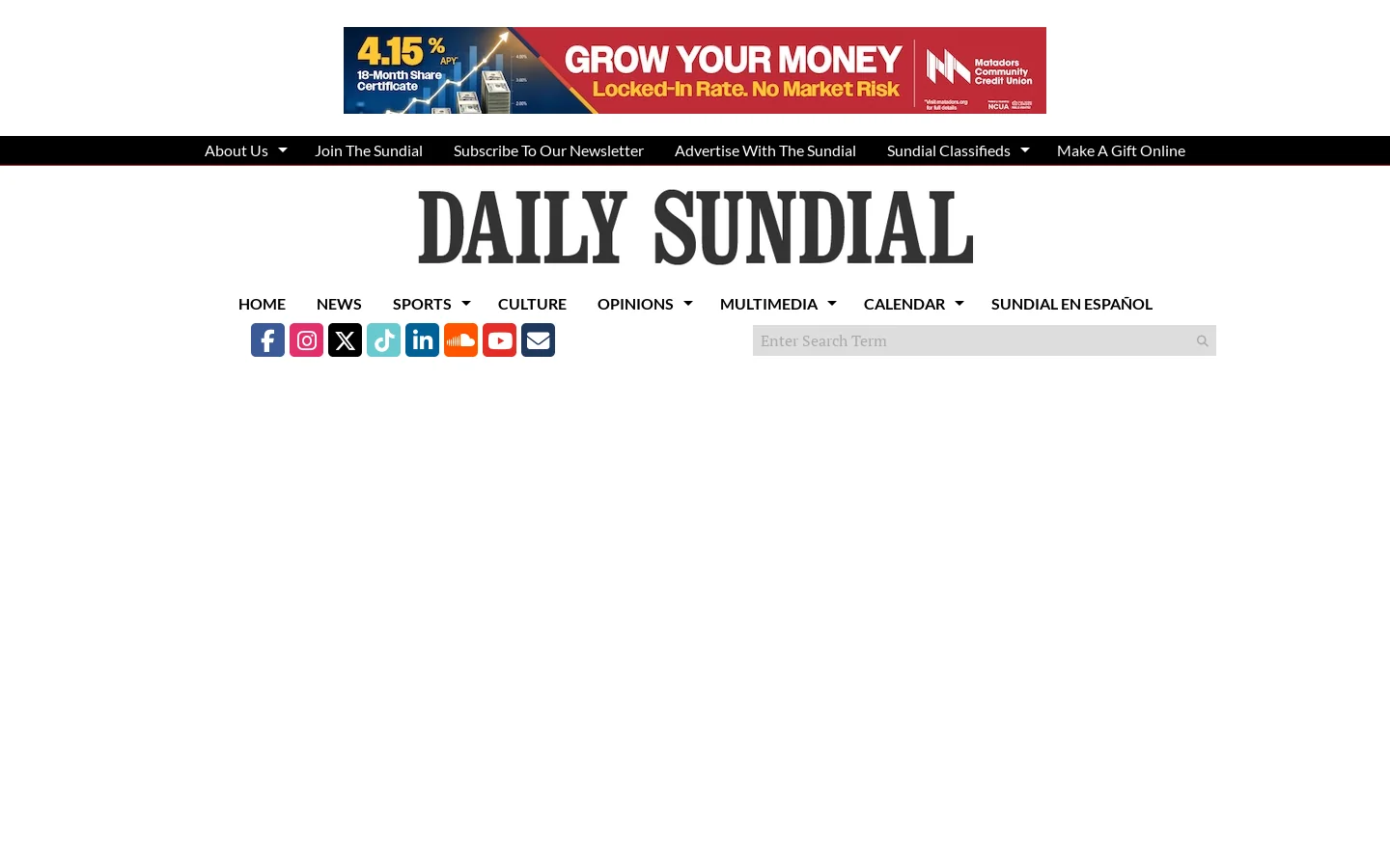 Daily Sundial – The student media organization of California State University Northridge Homepage screenshot