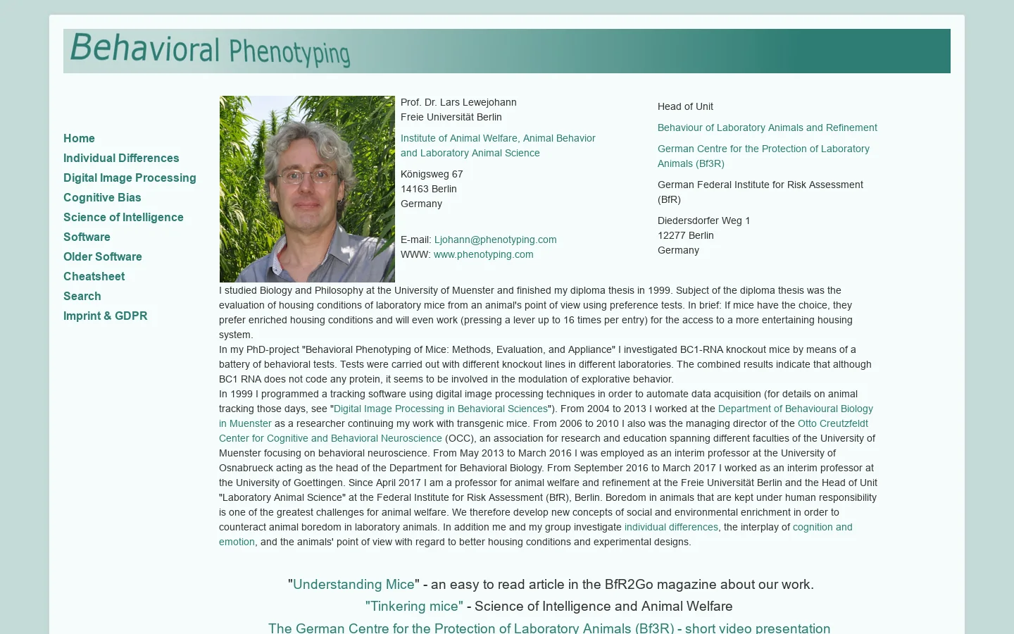 Lars Lewejohann Homepage screenshot