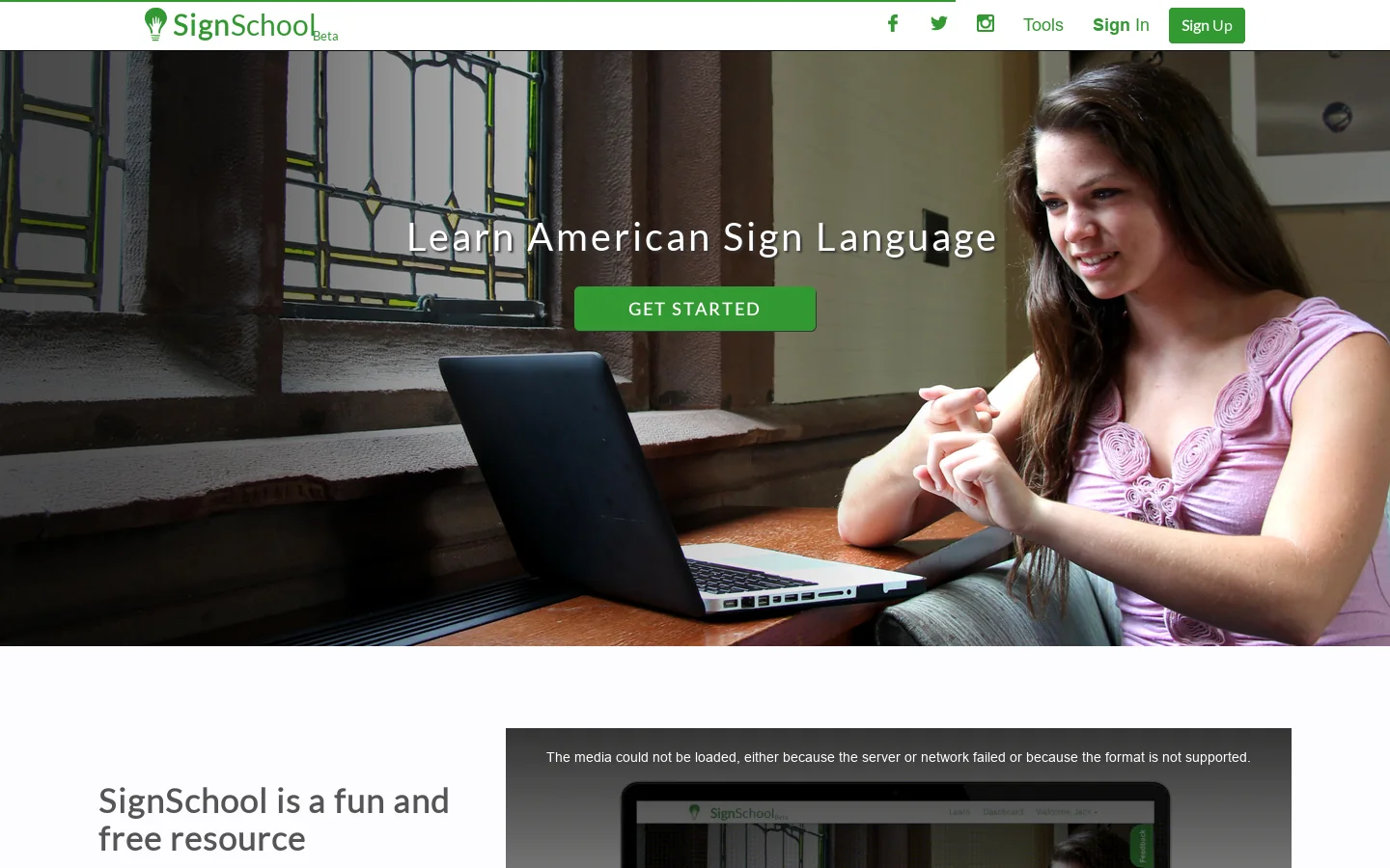 SignSchool Homepage screenshot
