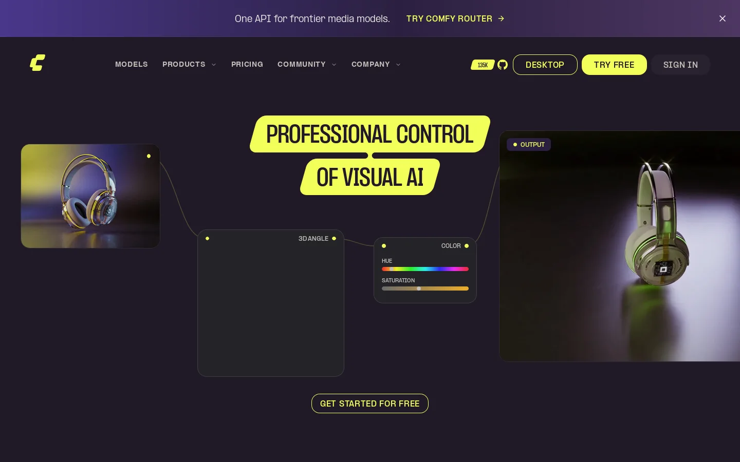 Comfy Homepage screenshot