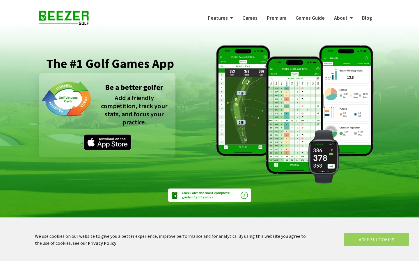 BEEZER GOLF Homepage screenshot