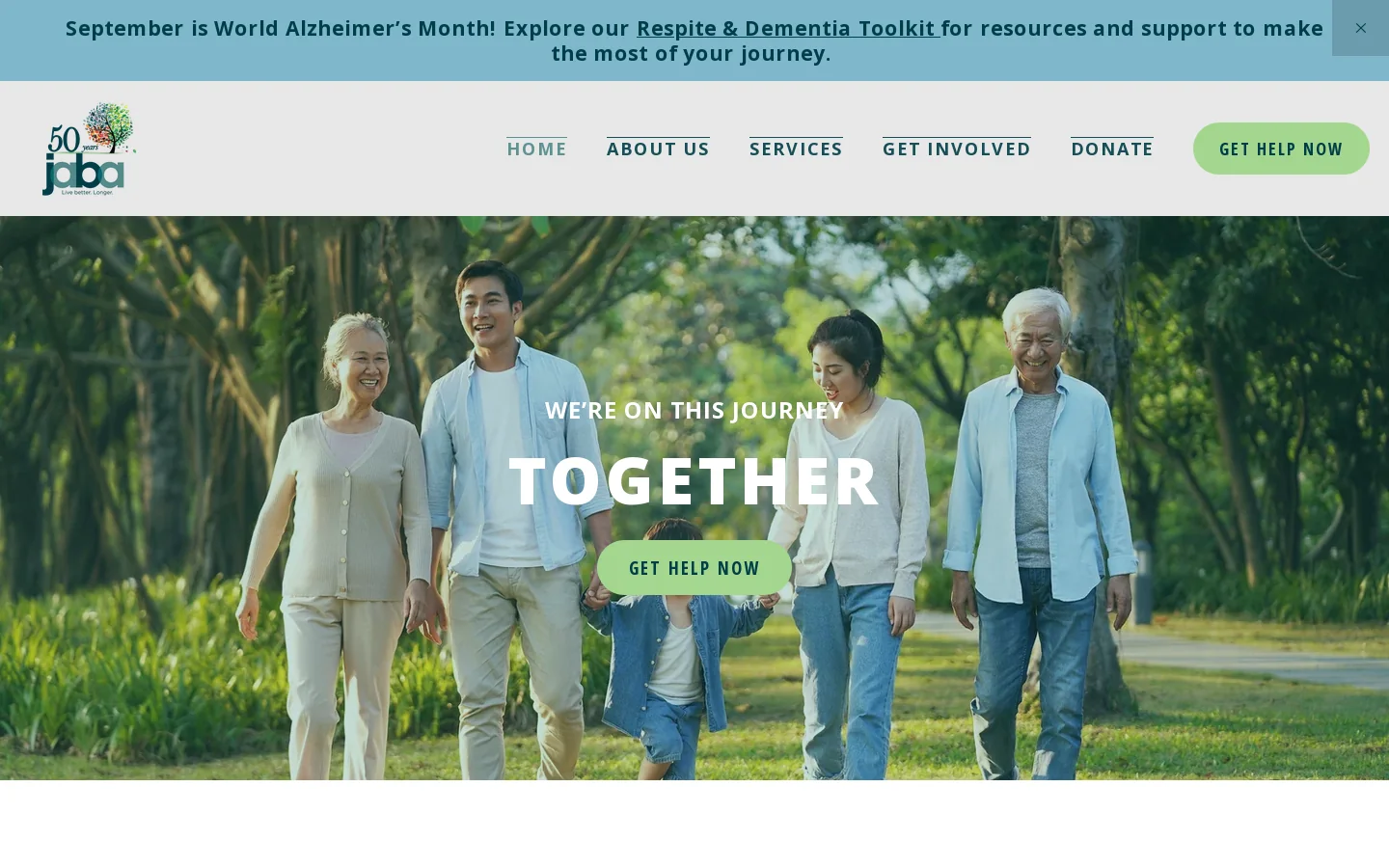 JABA Homepage screenshot