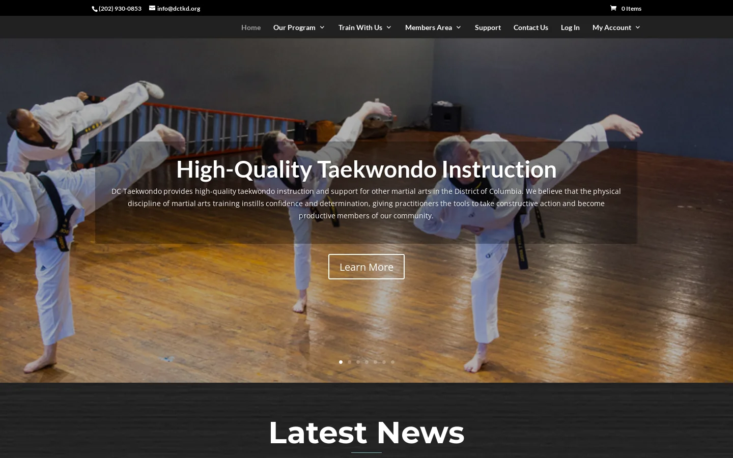 DC Taekwondo | Taekwondo in DC Homepage screenshot