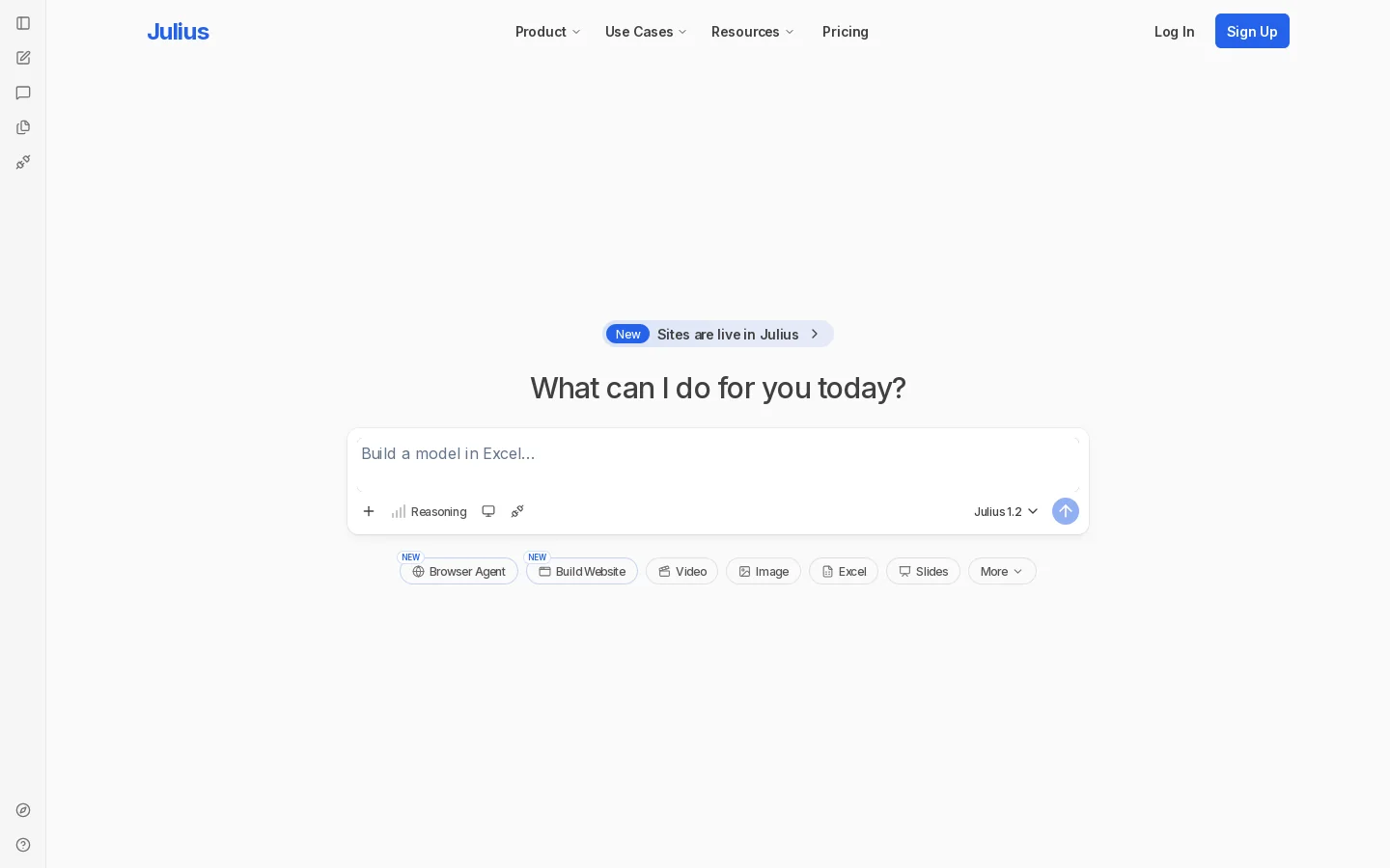 Julius AI Homepage screenshot