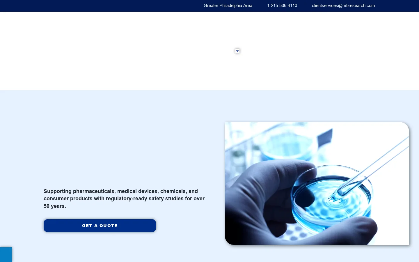 MB Research Laboratories Homepage screenshot