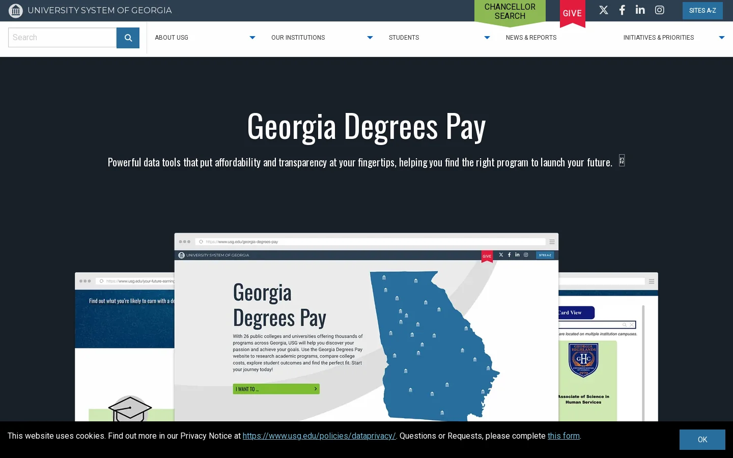 Home | University System of Georgia Homepage screenshot
