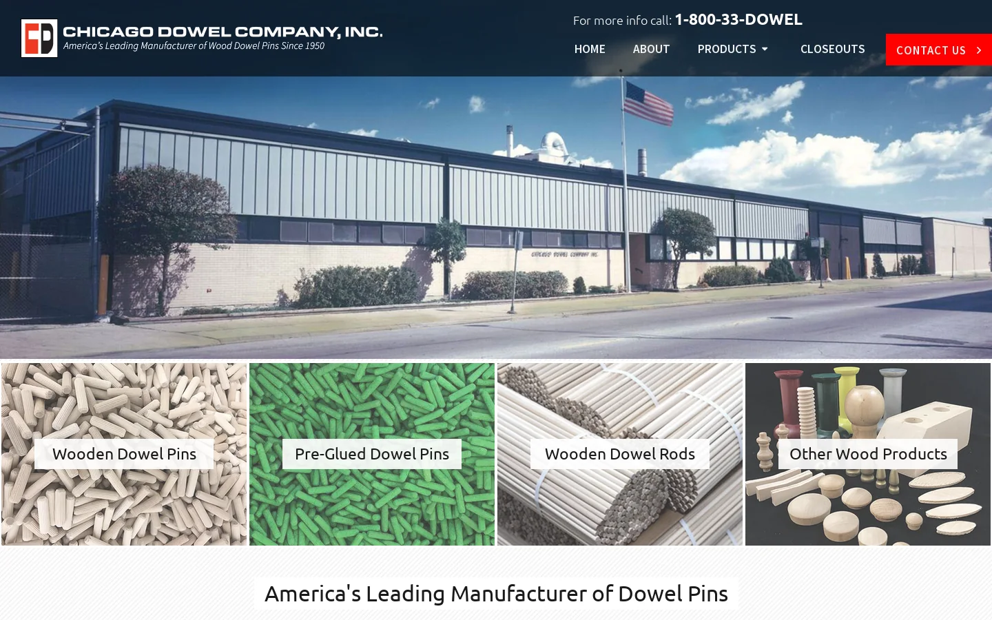 Chicago Dowel Company Homepage screenshot