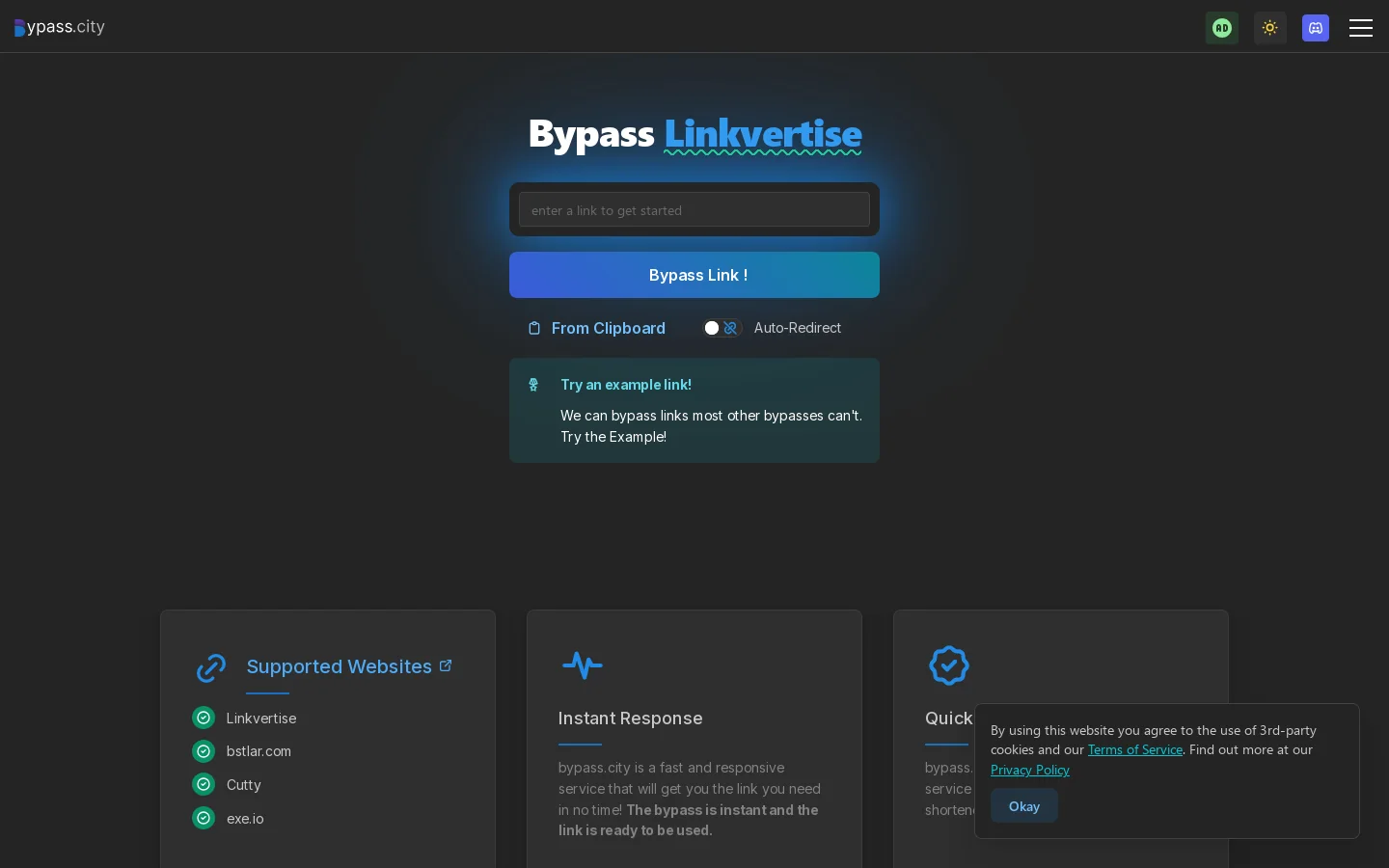 bypass.city Homepage screenshot