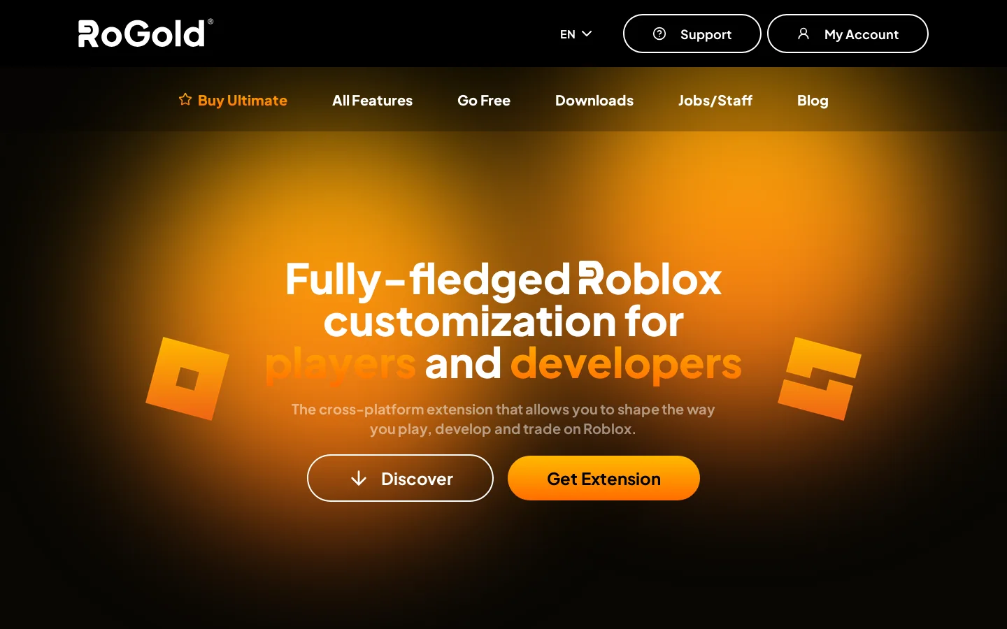 RoGold Homepage screenshot