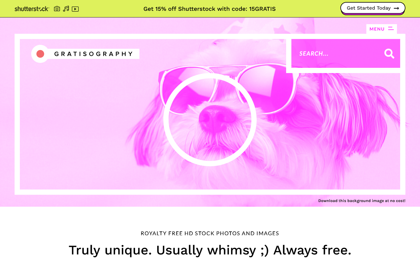 Gratisography Homepage screenshot