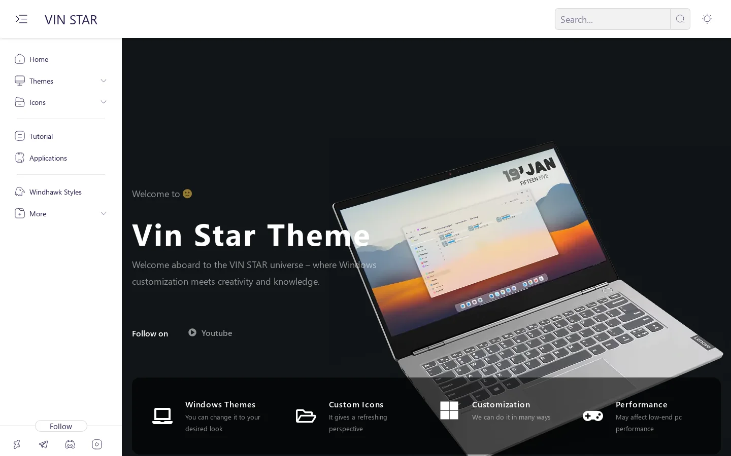 Vin Star Theme Homepage screenshot