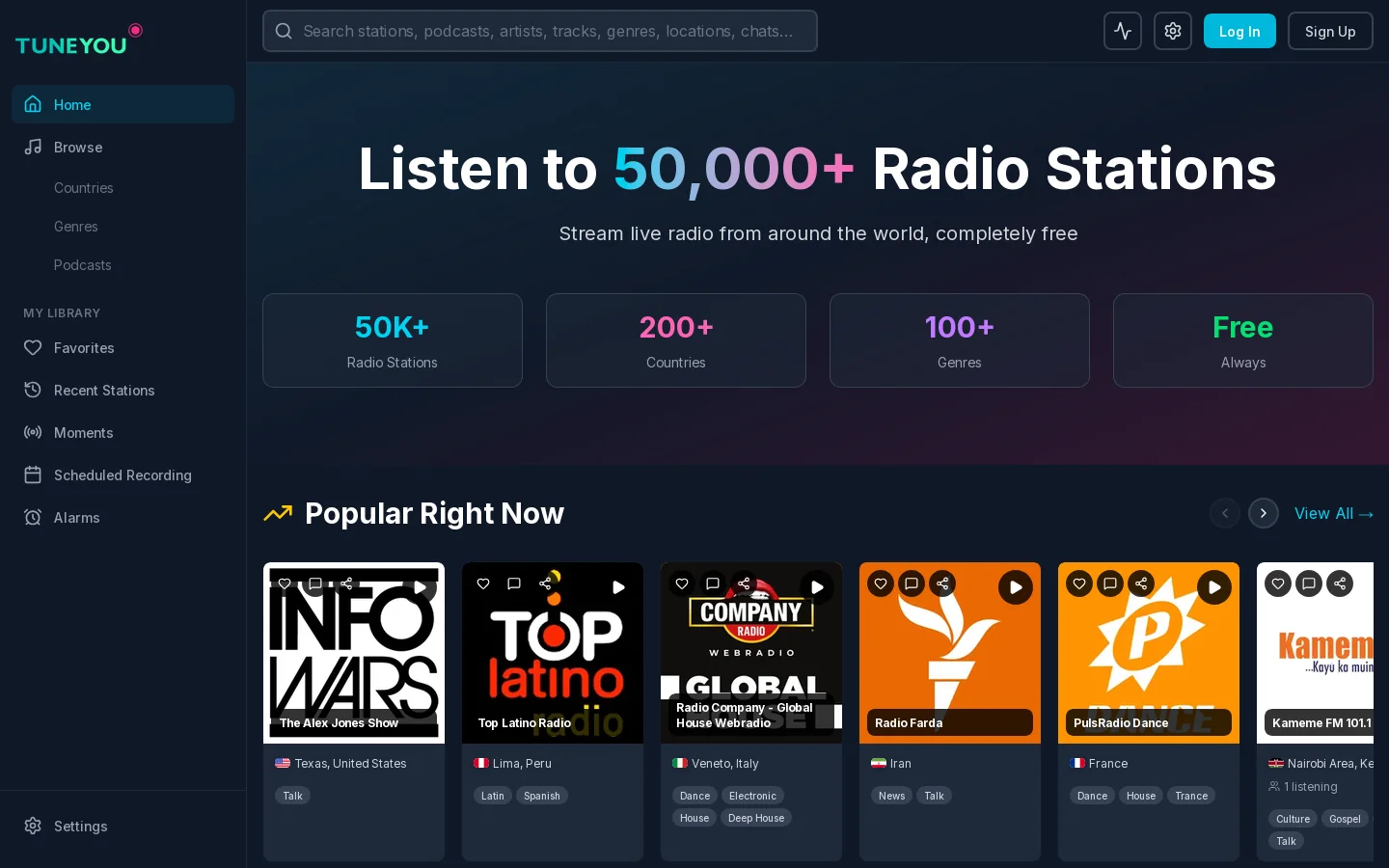 TuneYou Homepage screenshot