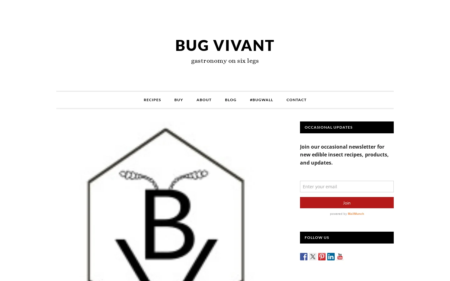 Bug Vivant Homepage screenshot