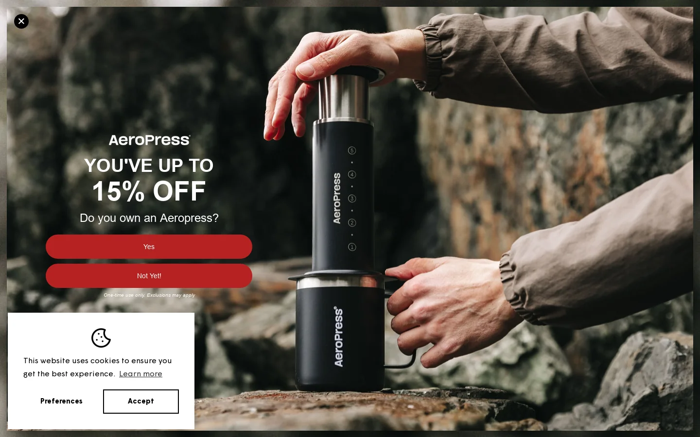 AeroPress Coffee Makers Homepage screenshot