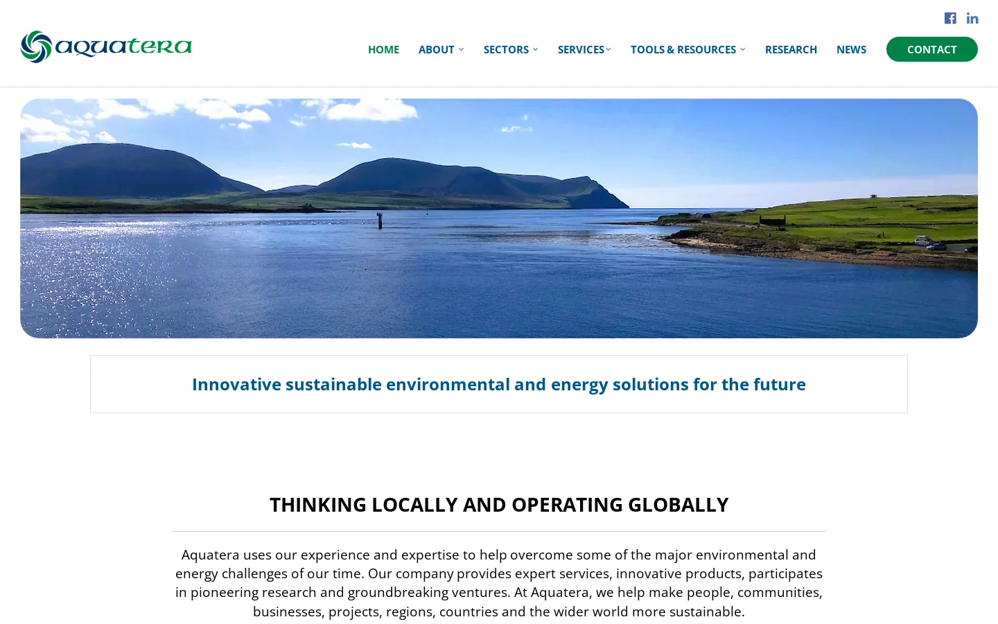 Aquatera Homepage screenshot