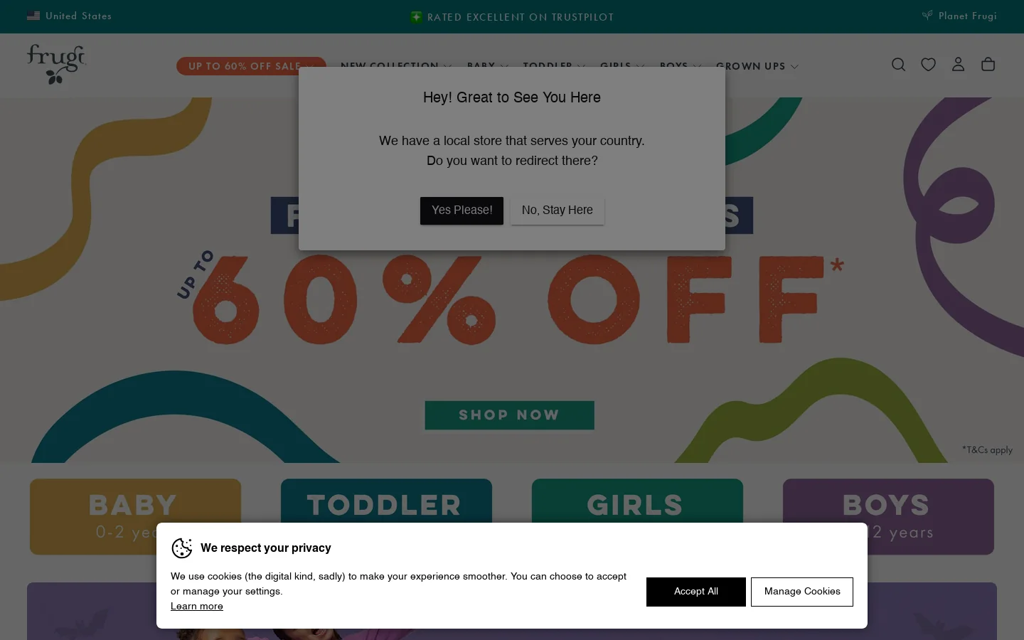 Frugi | Organic Kids’ Clothes, Baby Clothing & Gifts Homepage screenshot