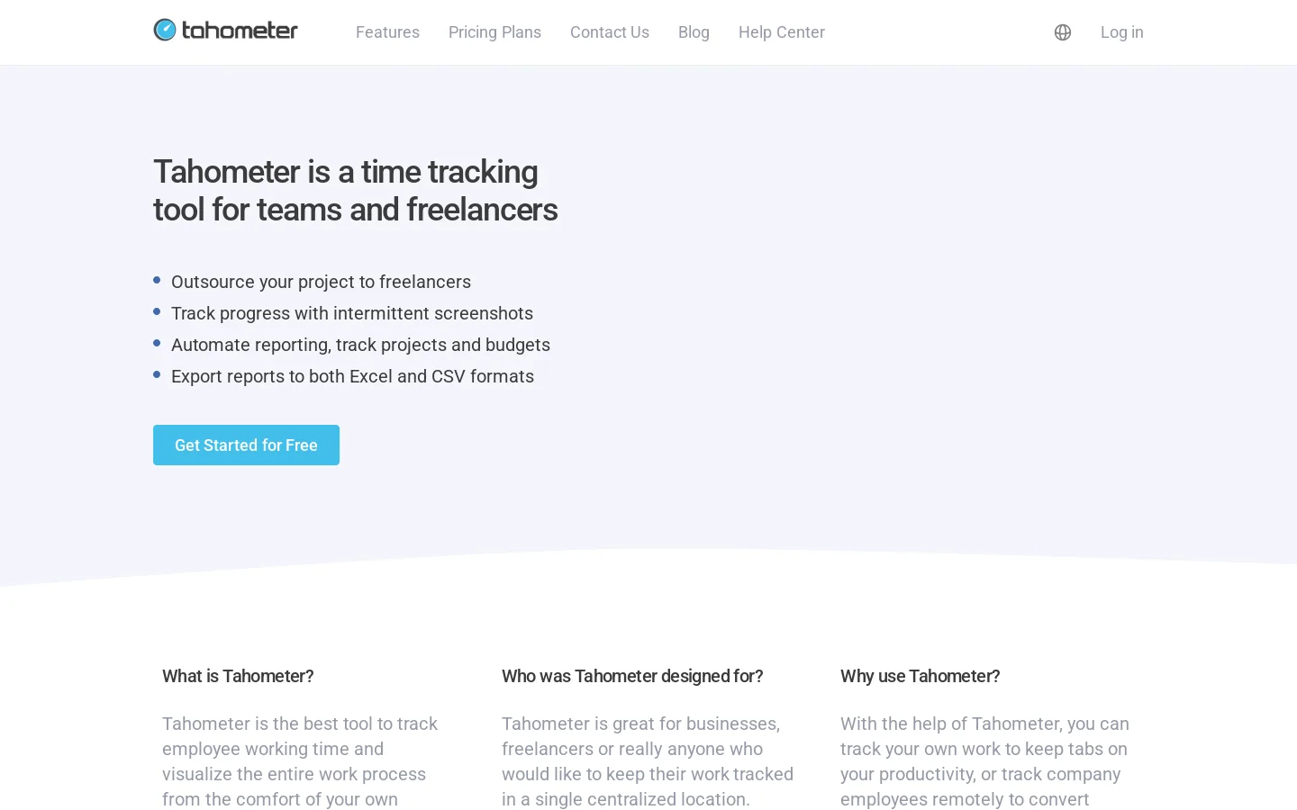 Tahometer Homepage screenshot