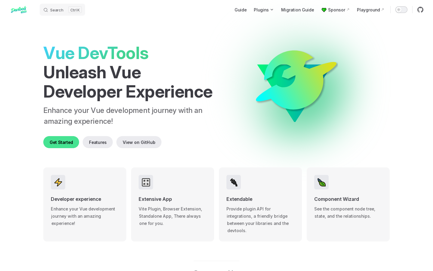 Vue DevTools Homepage screenshot