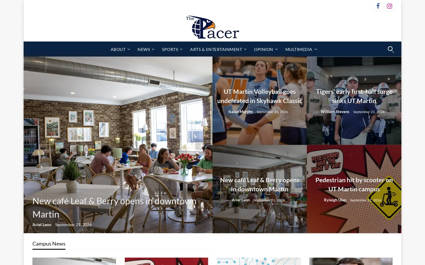 The Pacer Homepage screenshot