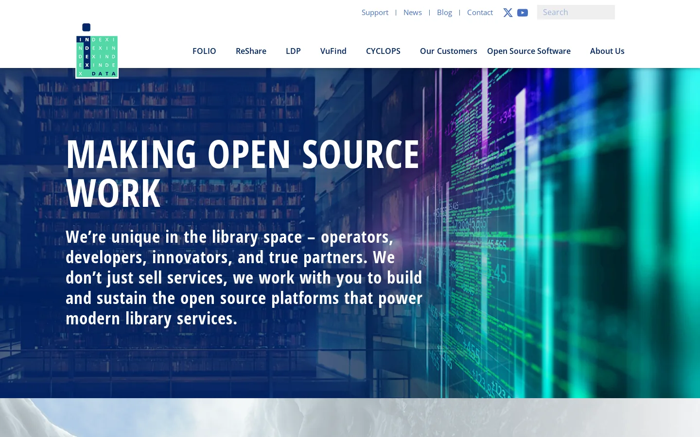 Index Data Homepage screenshot