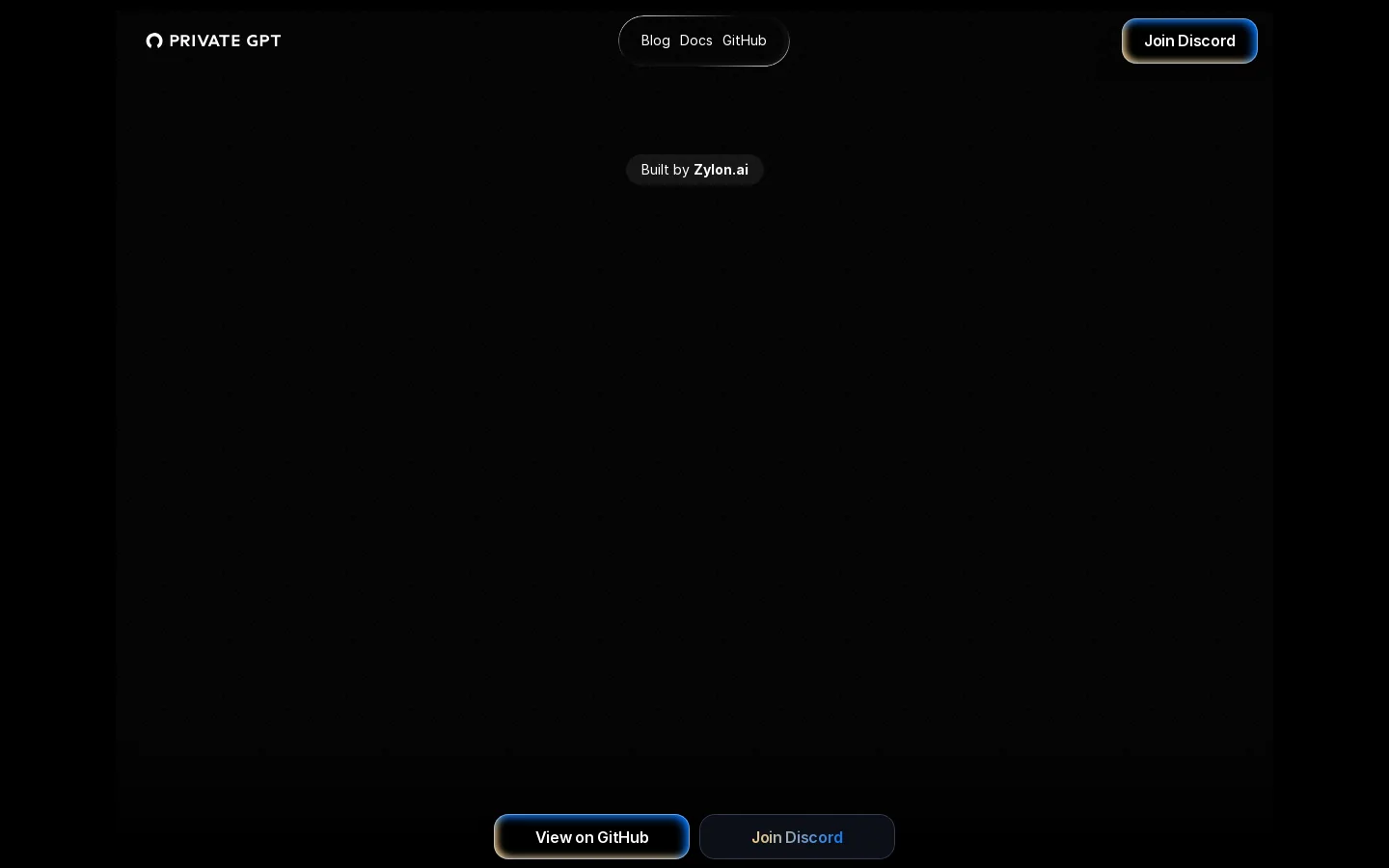 PrivateGPT.dev Homepage screenshot