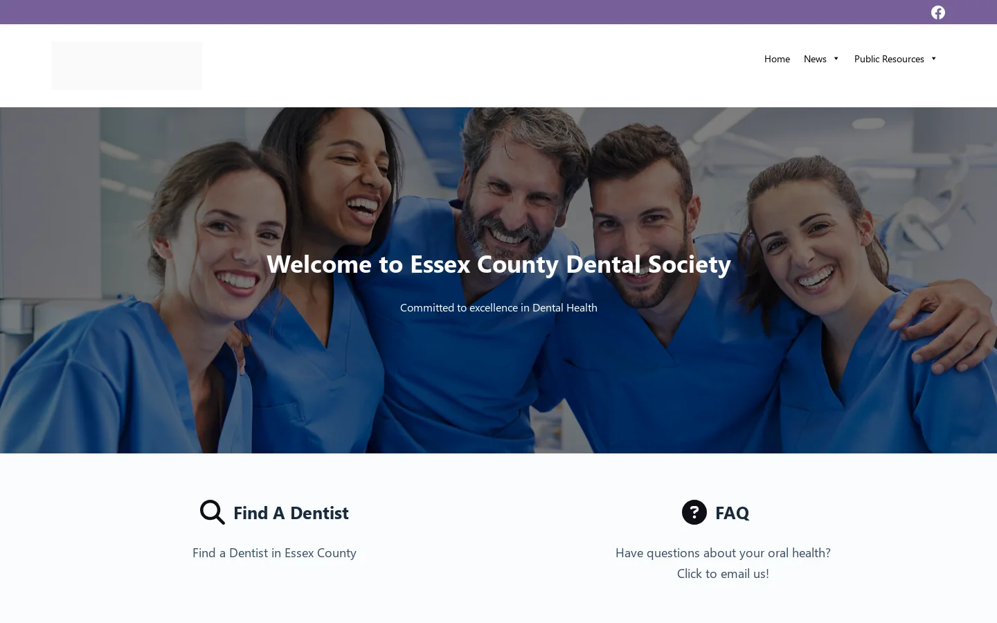 ECDS (Essex County Dental Society) Homepage screenshot