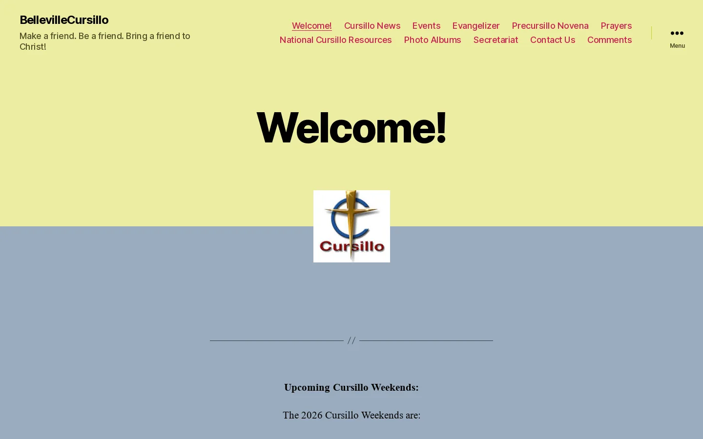 BellevilleCursillo Homepage screenshot