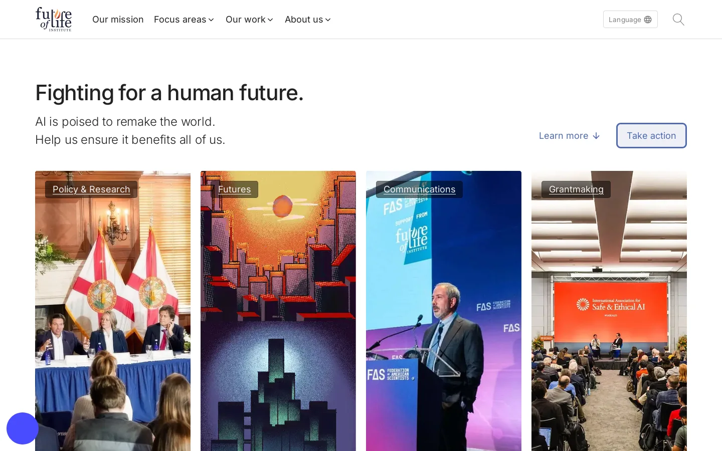 Future of Life Institute Homepage screenshot