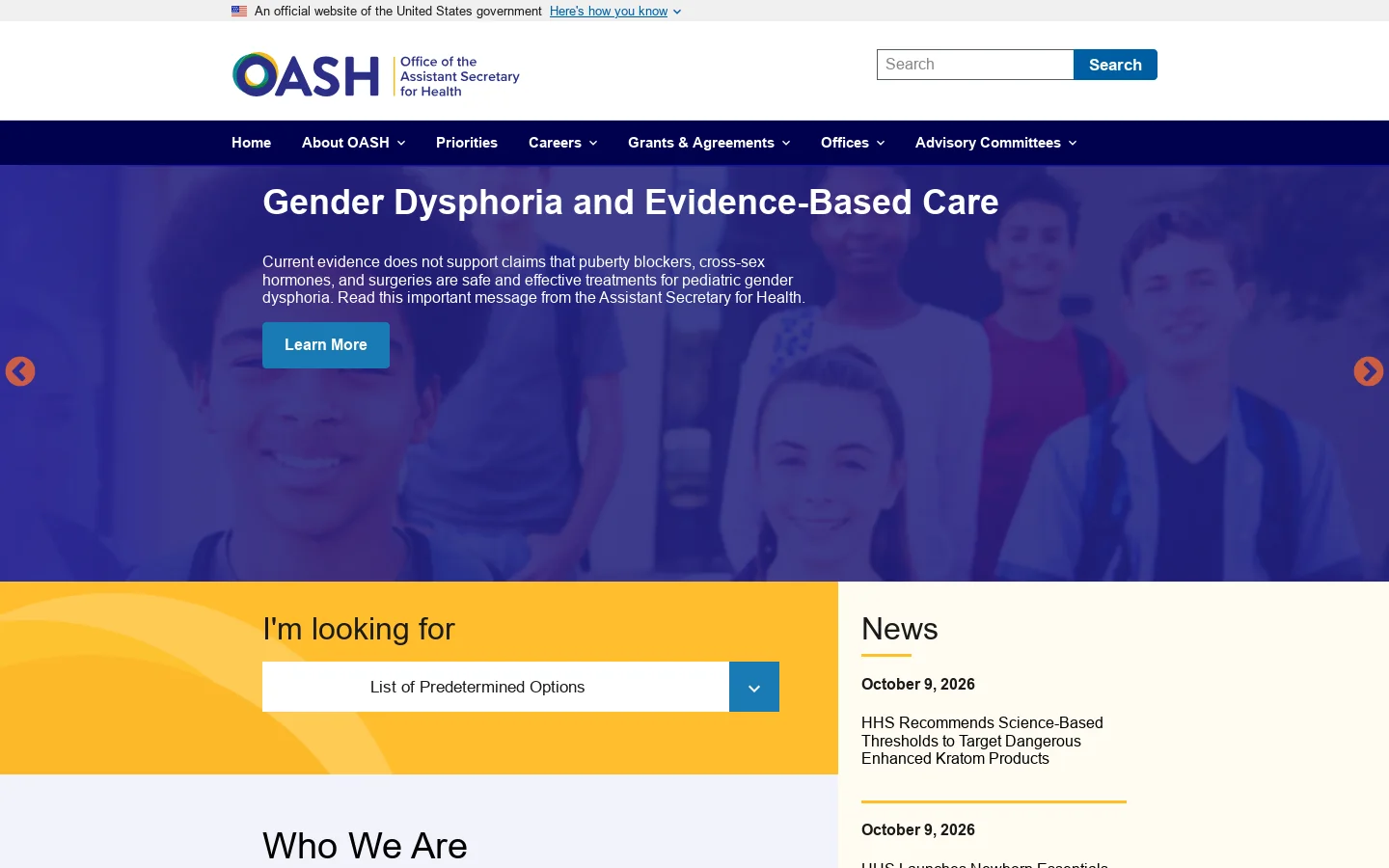 Health.gov Homepage screenshot