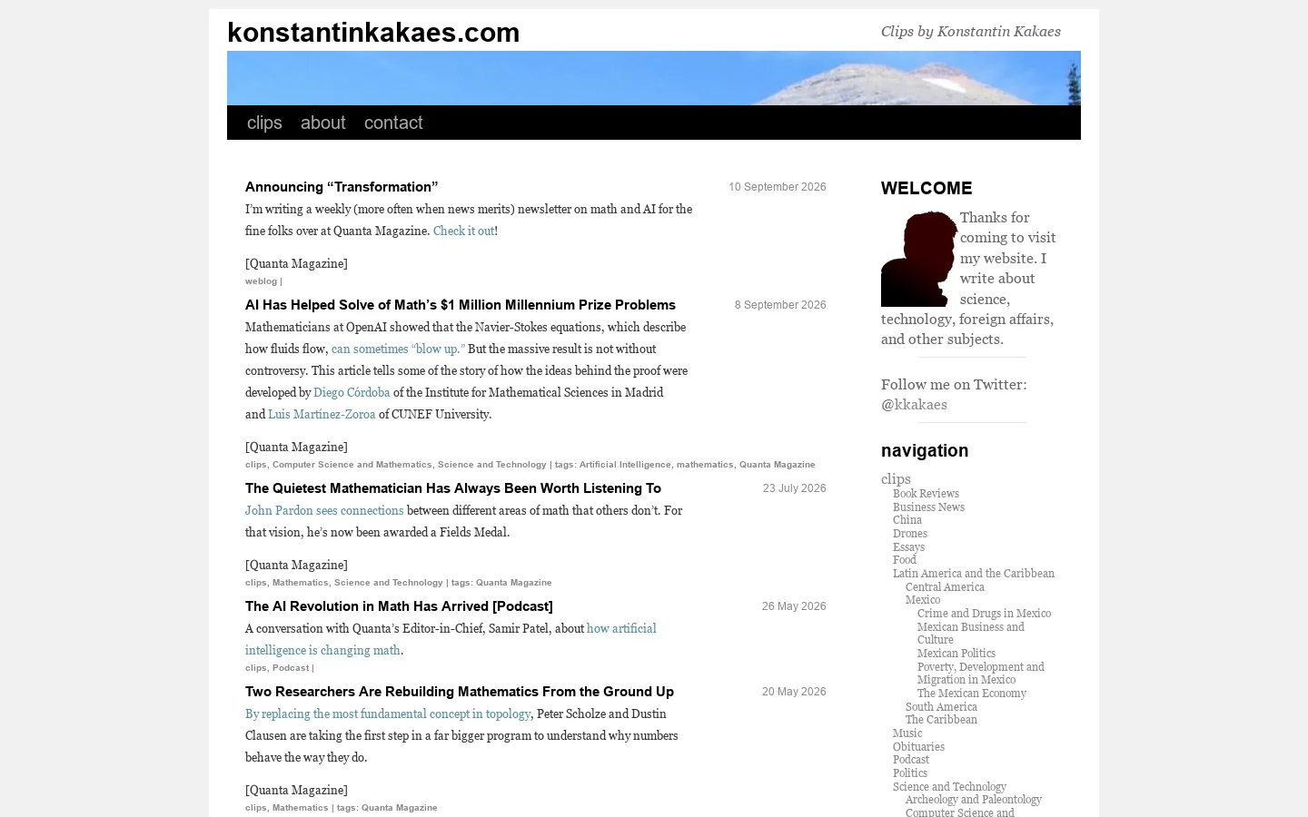 konstantinkakaes.com Homepage screenshot