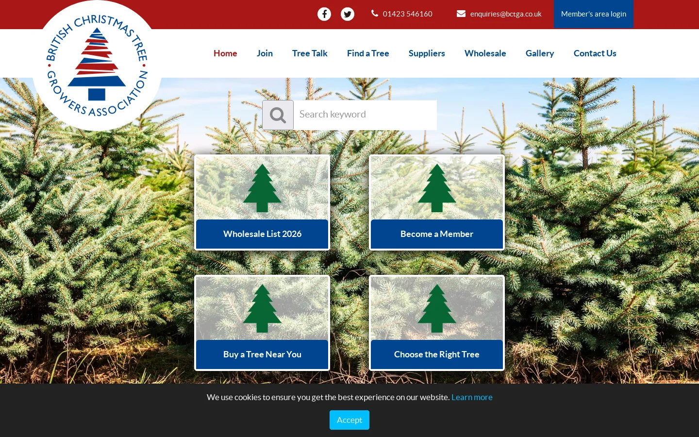 British Christmas Tree Growers Association Homepage screenshot