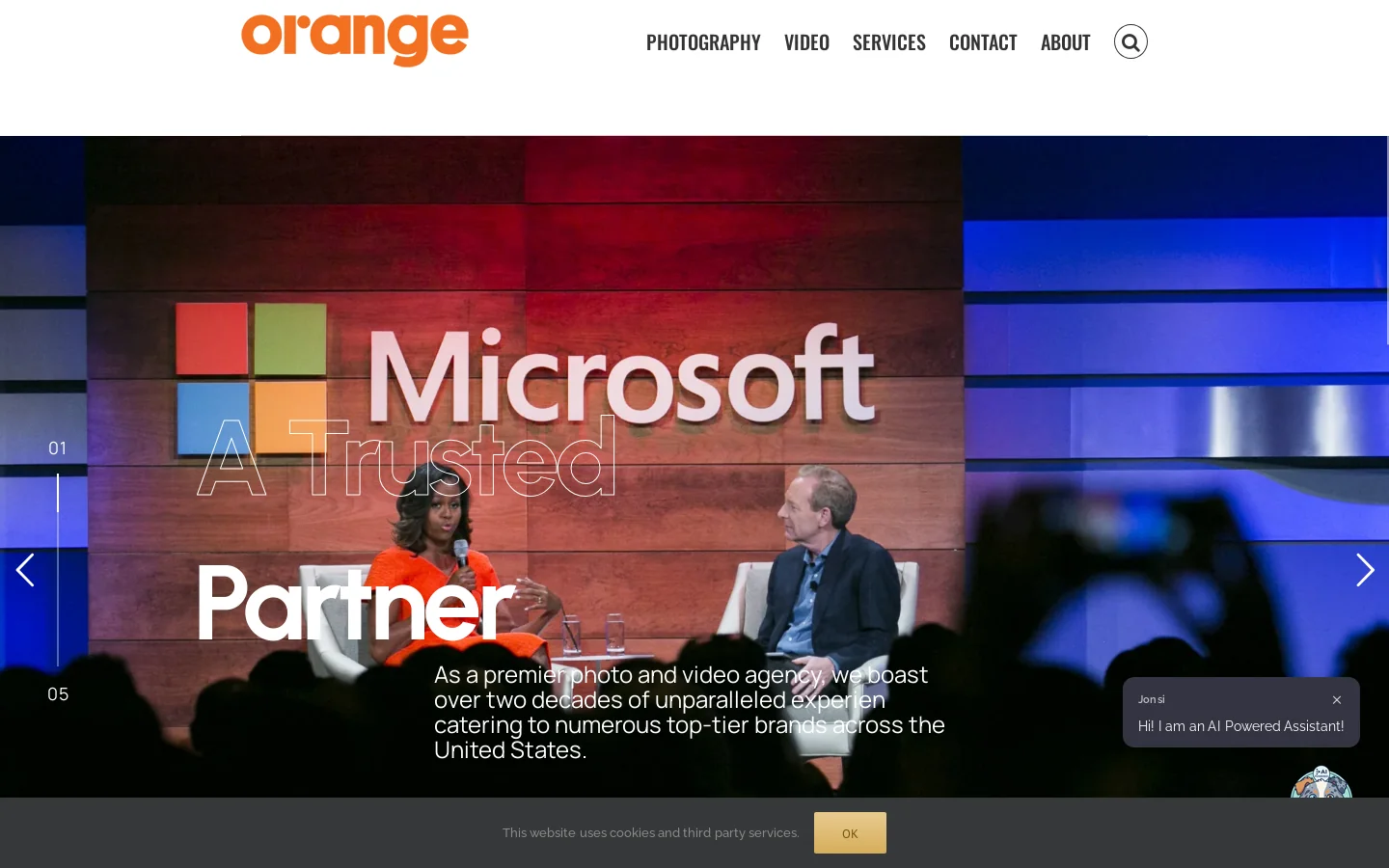 Orange Photography Homepage screenshot
