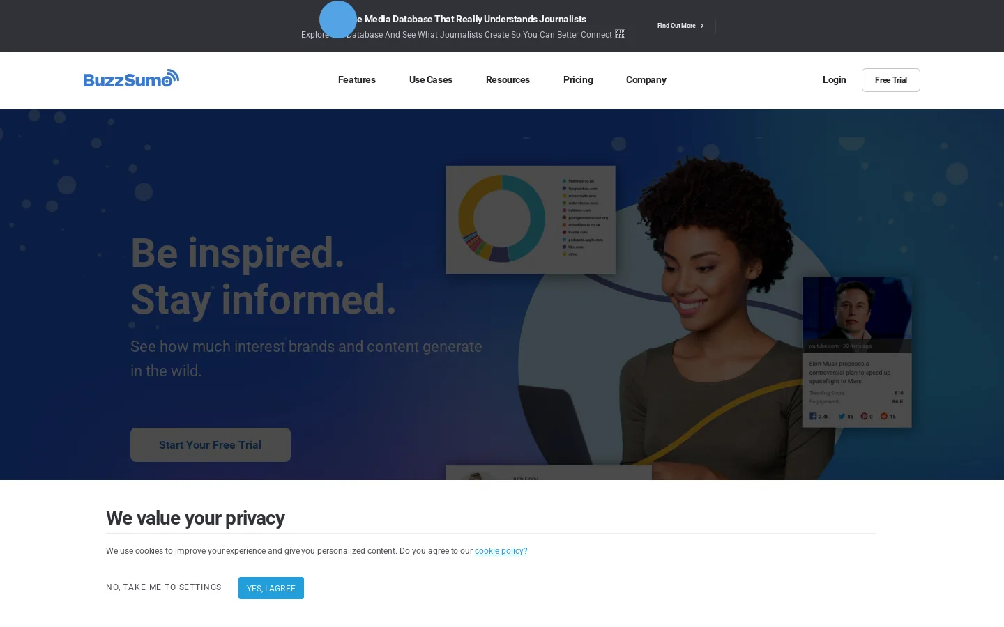 BuzzSumo Homepage screenshot