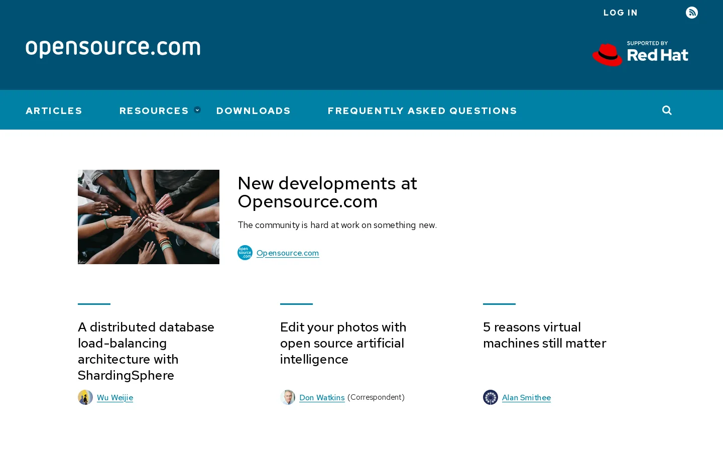 Opensource.com Homepage screenshot