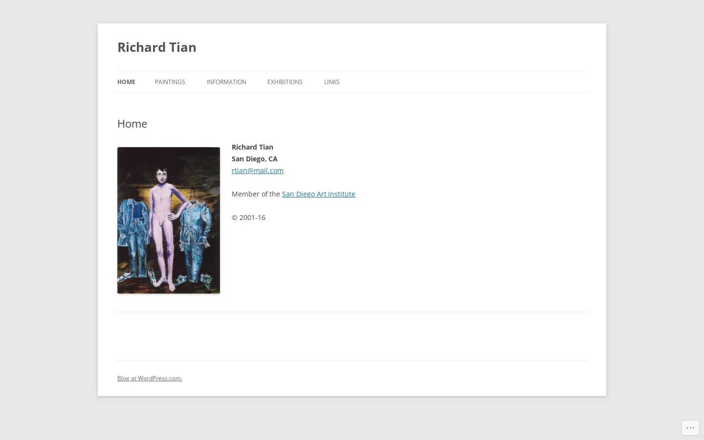 Richard Tian Homepage screenshot