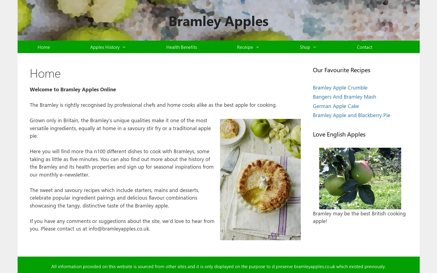 Bramley Apples Homepage screenshot