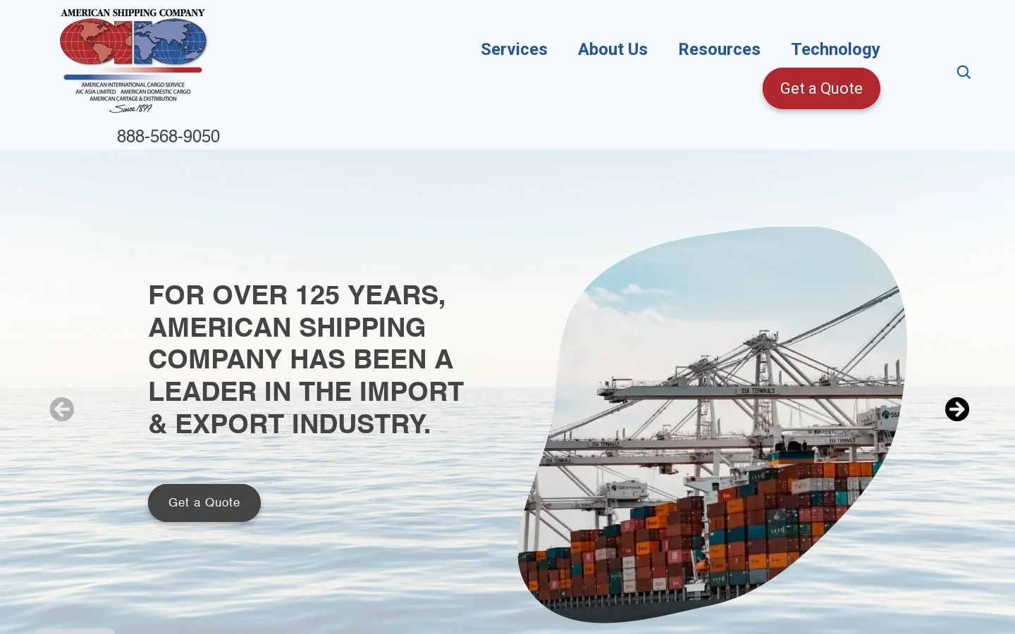 Home | American Shipping Homepage screenshot