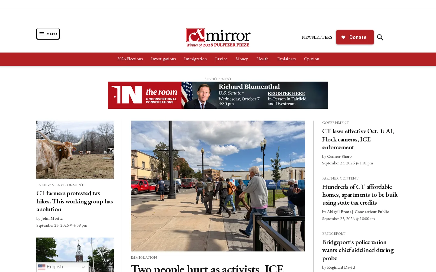 CT Mirror Homepage screenshot