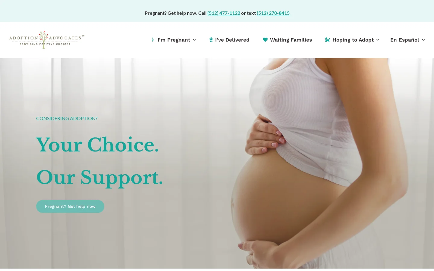 Adoption Advocates Homepage screenshot