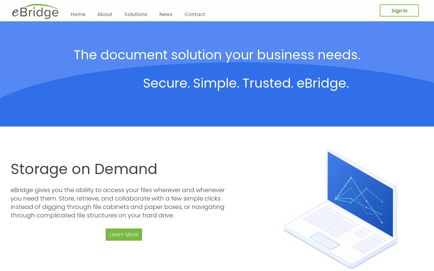 eBridge Homepage screenshot