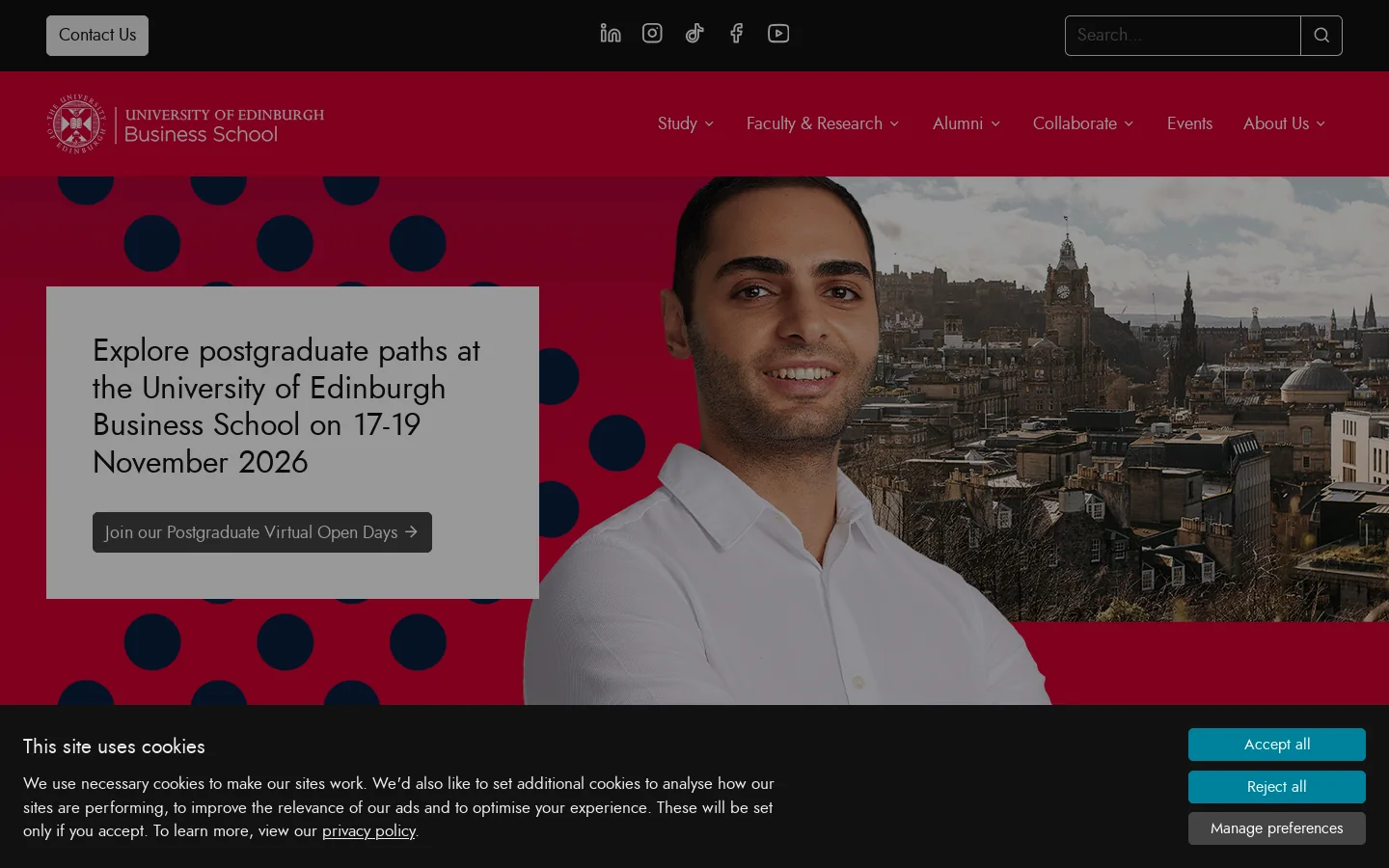 University of Edinburgh Business School Homepage screenshot