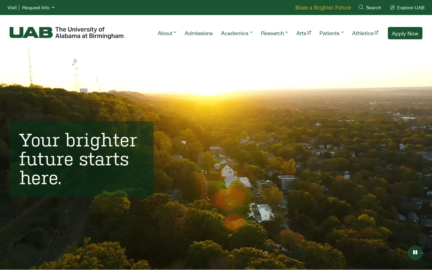 Home - The University of Alabama at Birmingham Homepage screenshot